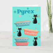 Retro Pyrex en zwarte katten uit de middeleeuwen Kaart (Voorkant)