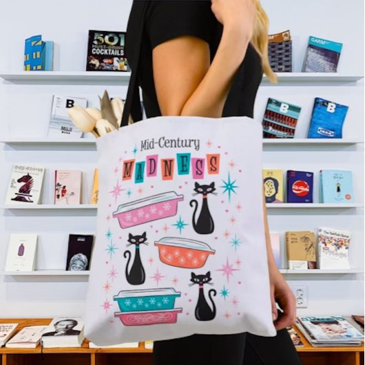 Rétro Pyrex Mod Kitty Cats MCM Sac fourre-tout ato