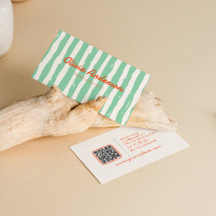 Retro QR-code Hand geschreven getekend gestript kl Visitekaartje