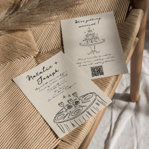 Retro QR-code Hand getekend geschreven eigenzinnig Kaart