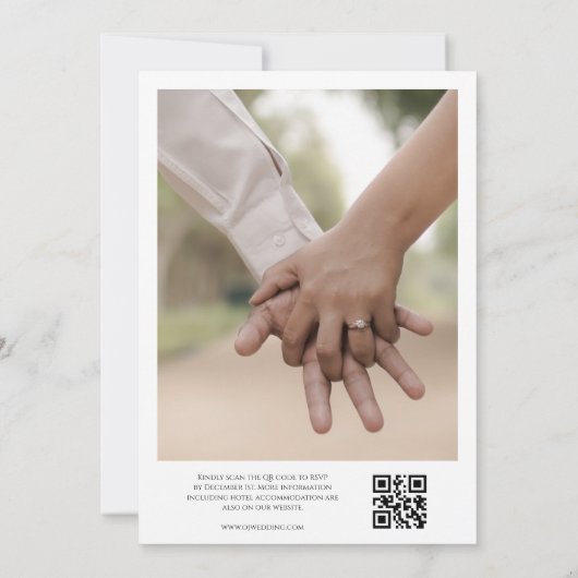 Retro QR code magazine bruiloft Kaart (Achterkant)