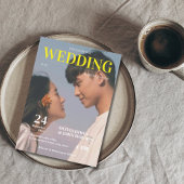 Retro QR code magazine bruiloft Kaart