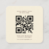  retro QR code RSVP respons Informatiekaartje (Achterkant)