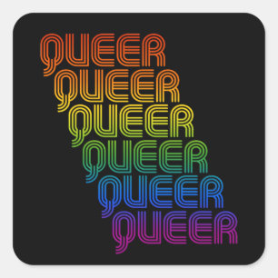 Retro Queer Pattern T-Shirt Vierkante Sticker