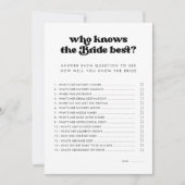 Retro qui connaît la mariée meilleure carte de jeu (Devant)