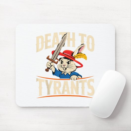 Retro Rabbit Meme Death To Tyrants Funny Muismat (Met muis)