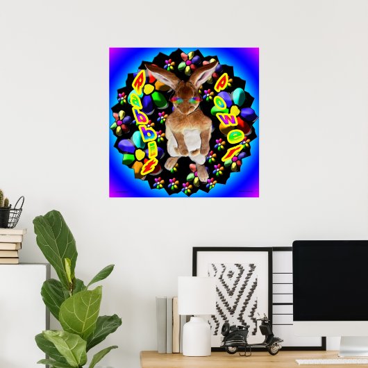 Retro Rabbit Poster (Thuiskantoor)