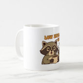 Retro Raccoon Tired Vibes White Mug (Devant gauche)