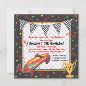 Retro Race Car Anniversaire Fête Invitation (Devant)