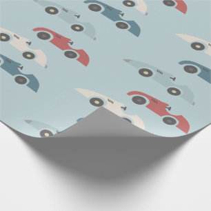 Retro Race Car Pattern Cadeaupapier