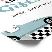 Retro Race Car Racing Verjaardagskaarten en gesche Poster (Hoek)