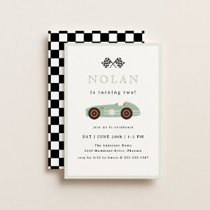 Retro Race Car Theme Birthday Kaart