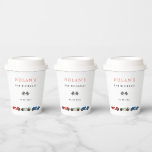 Retro Race Car Theme Birthday Papieren Bekers