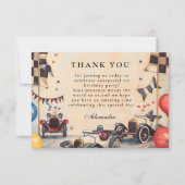 Retro Race Track Two Fast Birthday Bedankkaart (Voorkant)