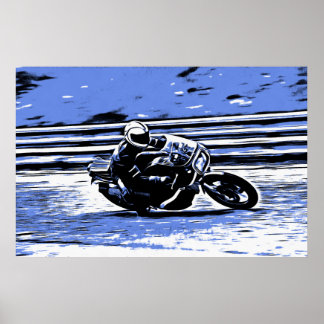 Retro-racePoster voor motorfietsen Poster