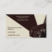 Retro  racewagens visitekaartje (Achterkant)