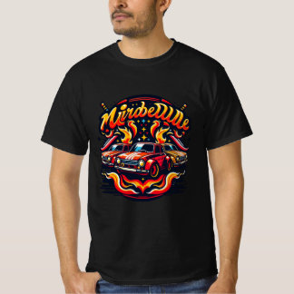 Retro Racing Car Art - Mirable Flames Graphic T-shirt