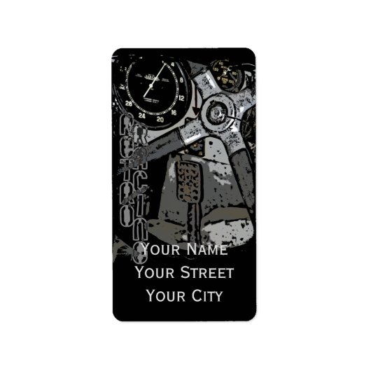 Retro Racing oldtimer — Grafisch ontwerp Etiket (Voorkant)