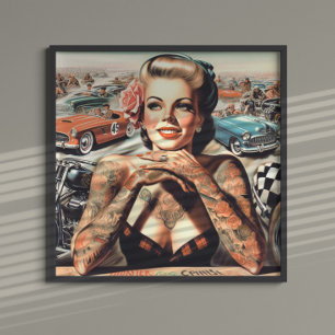Retro Racing Pin-up Poster