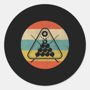 Retro Rack Pool biljartspeler biljart cue sport Ronde Sticker