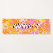 Retro Radiance: geel Sinaasappel & roze graffiti Yogamat (Voorkant (horizontaal))