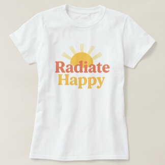 Retro Radiate Gelukkige Zonneschijn Typografie T-shirt