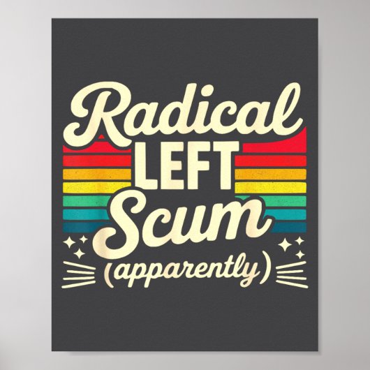Retro Radical Left S Apparently Litical Sarcastic  Poster (Voorkant)
