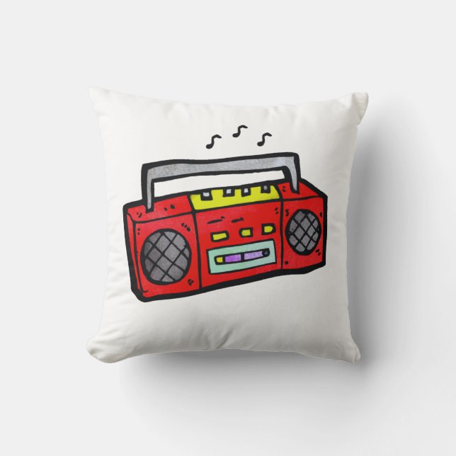 Retro Radio Boombox Kussen (Voorkant)