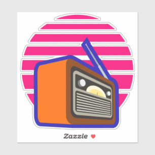 Retro Radio Sticker Vintage Klassieke Muziek Gra