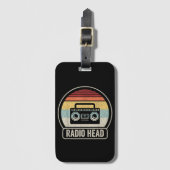 Retro  radiokop bagagelabel (Voorkant (verticaal))