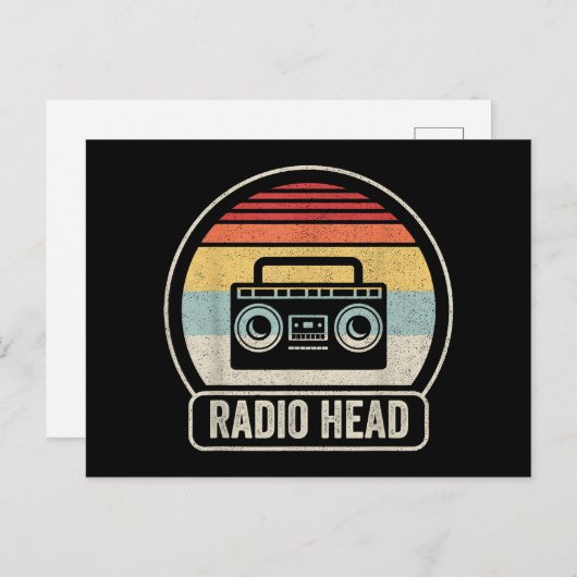 Retro radiokop briefkaart (Voorkant / Achterkant)