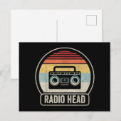 Retro radiokop feestdagenkaart (Voorkant / Achterkant)