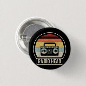 Retro radiokop ronde button 3,2 cm (Voorkant /achterkant)