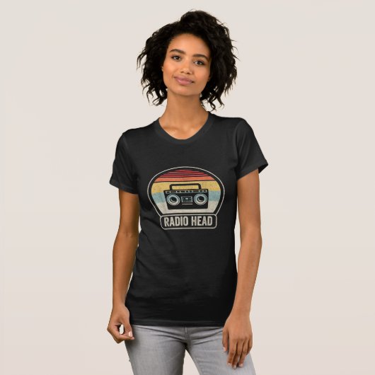 Retro radiokop t-shirt (Voorkant volledig)