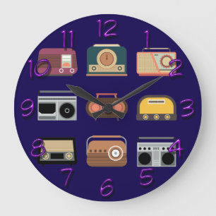 retro radio's elegante vintage dj muziek grote klok