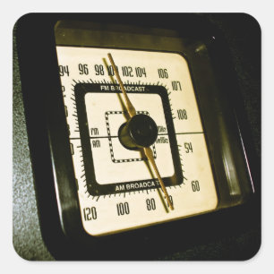 Retro RadioWijzerplaat 02 Sticker