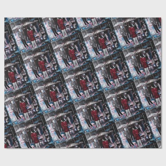 Retro Rain Painting by Alfred Fox Cadeaupapier (Vlak)