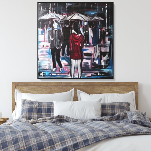 Retro Rain Painting by Alfred Fox Canvas Afdruk (Insitu (Slaapkamer))