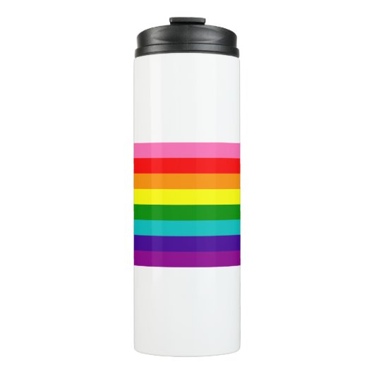 Retro Rainbow 8 Pride Thermosbeker (Voorkant)