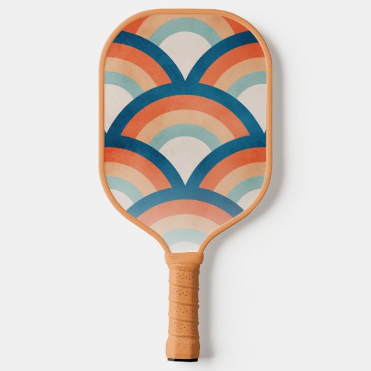 Retro Rainbow aangepaste tekst Pickleball Paddle (Achterkant)