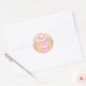 Retro Rainbow Acht is een Vibe Groovy 8e verjaarda Ronde Sticker (Envelop)