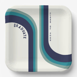 Retro Rainbow Arch Afstudeerfeest Papieren Bordje