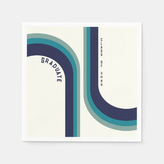 Retro Rainbow Arch Afstudeerfeest Servet (Voorkant)
