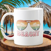 Retro Rainbow Beachy-zonnebril met palmbomen Koffiemok