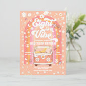 Retro Rainbow Birthday Invitation (Debout devant)