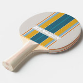 Retro Rainbow Board Stripes met naam Tafeltennisbatje (Voorkant Gekanteld)