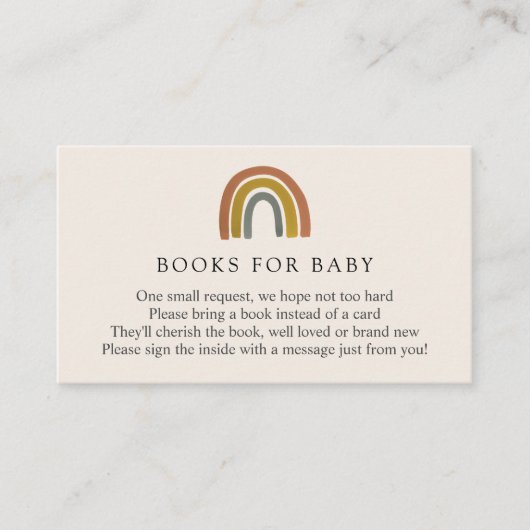Retro Rainbow Books voor Baby insert kaart (Voorkant)