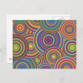 Retro Rainbow Circles Patroon Briefkaart (Voorkant / Achterkant)