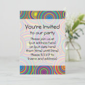 Retro Rainbow Circles Patroon Kaart (Staand voorkant)