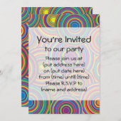 Retro Rainbow Circles Patroon Kaart (Voorkant / Achterkant)